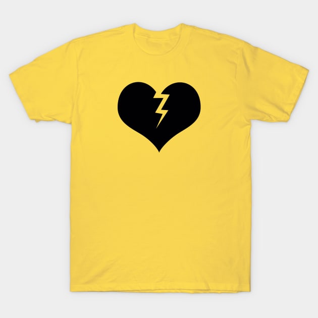 Lightning Heart in Black T-Shirt by bpcreate